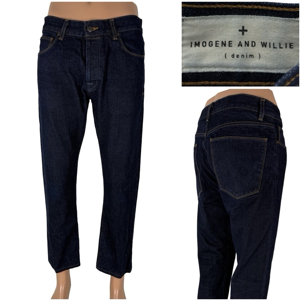 Imogene And Willie Barton Slim Mens 32 Jeans Blue Medium Wash Straight Denim